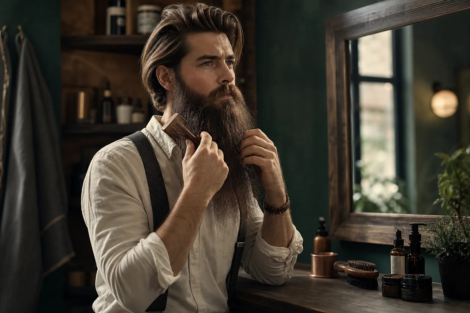 Barbe longue: routine, démêlage et entretien du volume
